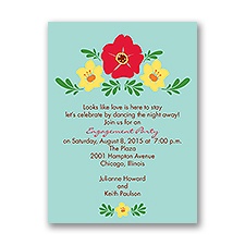 Blooming Vintage - Aqua - Engagement Party Invitation