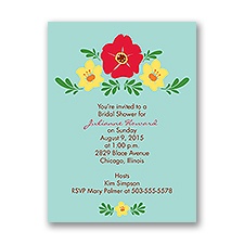 Blooming Vintage - Aqua - Bridal Shower Invitation