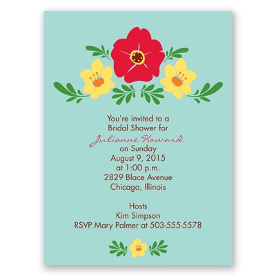 Blooming Vintage - Aqua - Bridal Shower Invitation