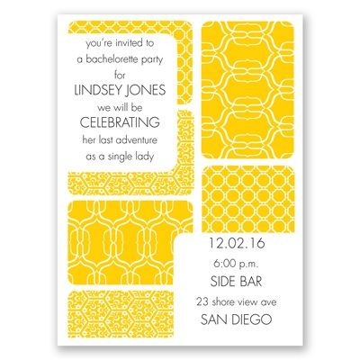 Bold Patterns - Bachelorette Party Invitation