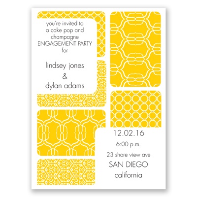 Bold Patterns - Engagement Party Invitation