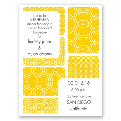 Bold Patterns - Rehearsal Dinner Invitation