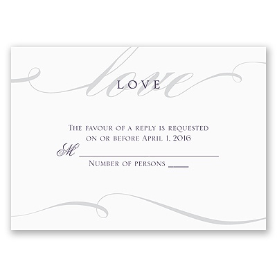 Love Never Fails - Response Card and Envelope