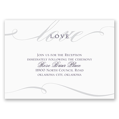 Love Never Fails - Reception Card