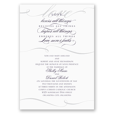 Love Never Fails - Invitation