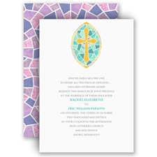 Stained Glass Cross - Invitation