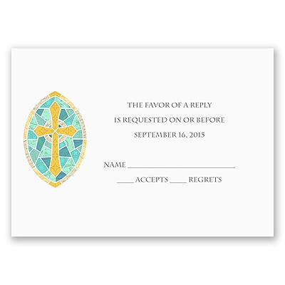 Stained Glass Cross - Response Card and Envelope