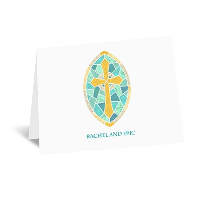 Stained Glass Cross - Note Card and Envelope