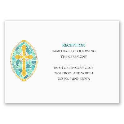 Stained Glass Cross - Reception Card