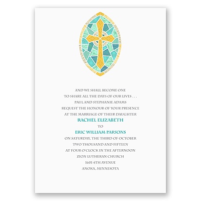 Stained Glass Cross - Invitation
