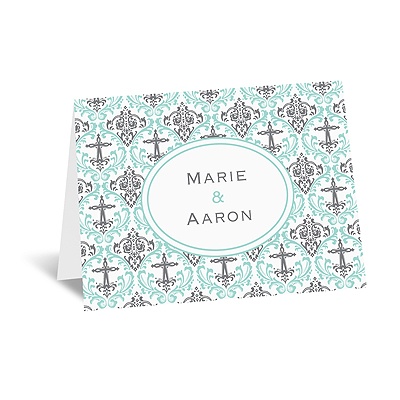 Damask Cross - Note Card and Envelope