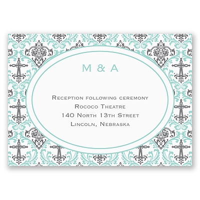 Damask Cross - Reception Card