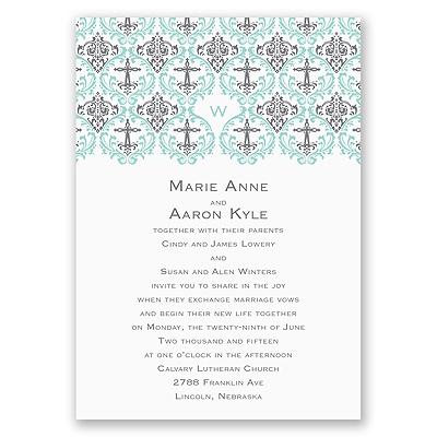 Damask Cross - Invitation