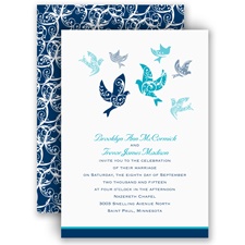 Filigree Doves - Invitation