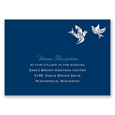 Filigree Doves - Reception Card