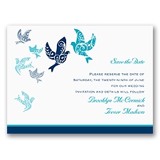 Filigree Doves - Save the Date Card