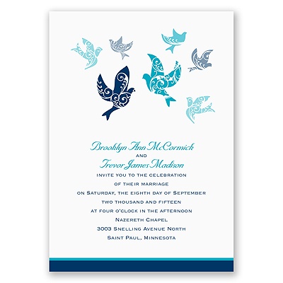 Filigree Doves - Invitation
