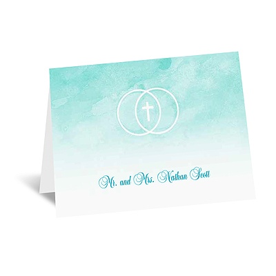 United In Faith - Aqua - Note Card and Envelope