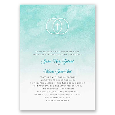 United In Faith - Aqua - Invitation