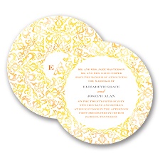 Filigree Damask - Canary - Invitation