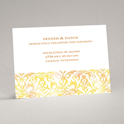 Filigree Damask - Canary - Reception Card