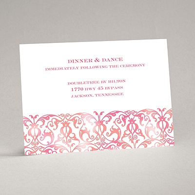 Filigree Damask - Melon - Reception Card