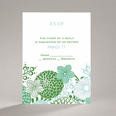 Retro Blossoms - Response Card and Envelope