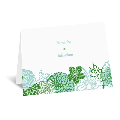 Retro Blossoms - Note Card and Envelope