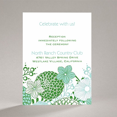 Retro Blossoms - Reception Card