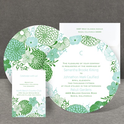 Retro Blossoms - Invitation