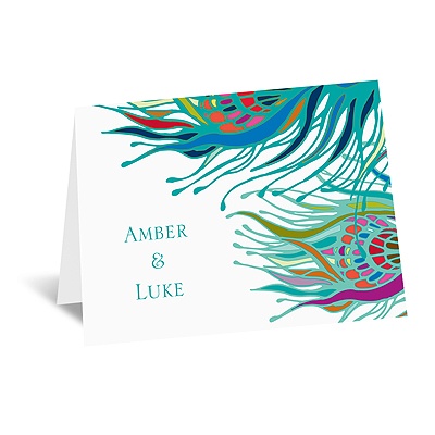 Nouveau Peacock - Note Card and Envelope