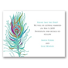 Nouveau Peacock - Save the Date Card
