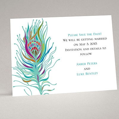 Nouveau Peacock - Save the Date Card