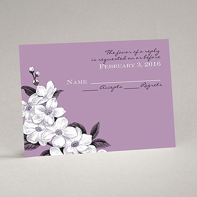 Dainty Blossoms - Lavender - Response Card and Envelope
