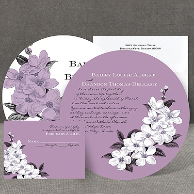 Dainty Blossoms - Lavender - Invitation