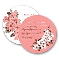 Dainty Blossoms - Melon - Invitation