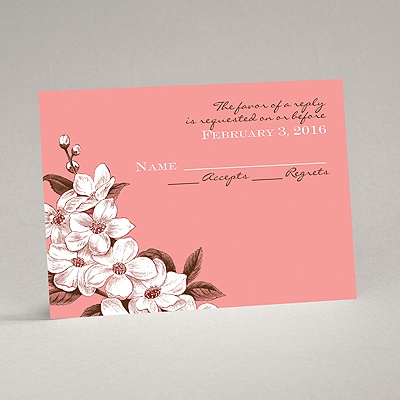 Dainty Blossoms - Melon - Response Card and Envelope