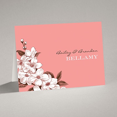 Dainty Blossoms - Melon - Note Card and Envelope