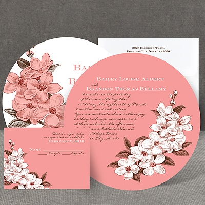 Dainty Blossoms - Melon - Invitation