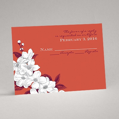 Dainty Blossoms - Tango - Response Card and Envelope