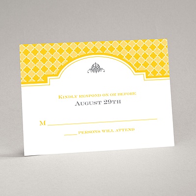 Gingham Crest - Response Card and Envelope