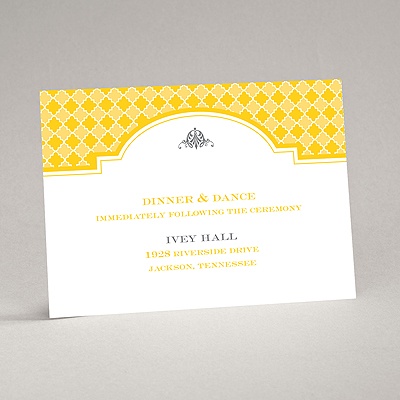 Gingham Crest - Reception Card