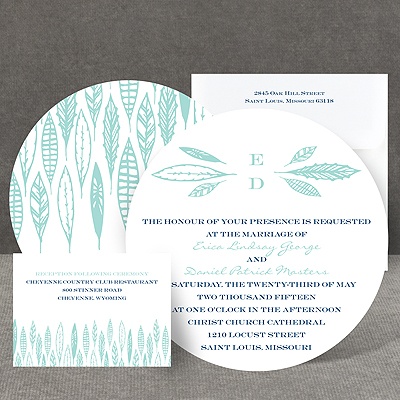 Feather Monogram - Invitation