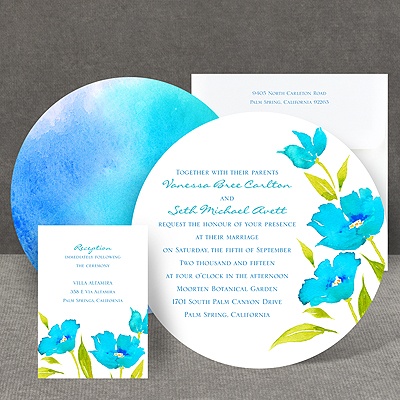 Bright Blossoms - Palm - Invitation
