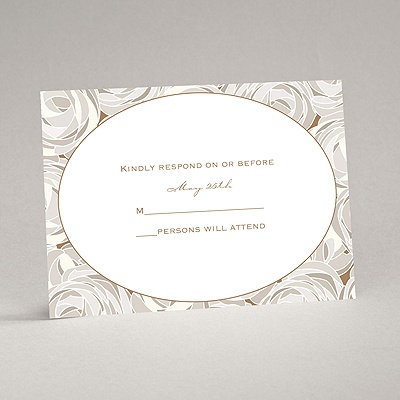 Mod Roses - Latte - Response Card and Envelope