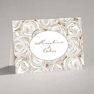 Mod Roses - Latte - Note Card and Envelope