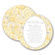 Mod Roses - Pewter - Invitation