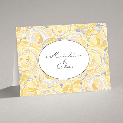 Mod Roses - Pewter - Note Card and Envelope