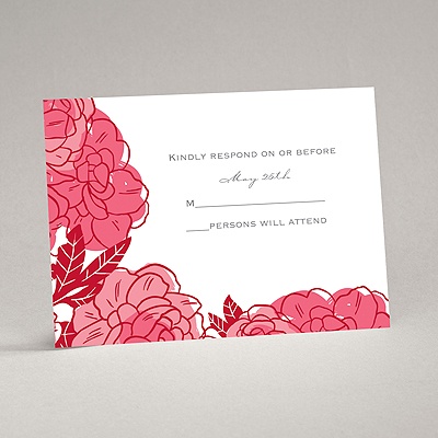 Petal Power - Posie Pink - Response Card and Envelope