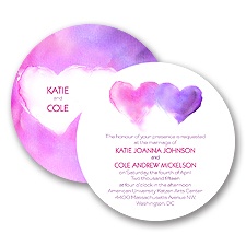 Watercolor Hearts - Invitation